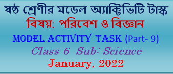 Class 6 Model Activity Task Science Part-9 January, 2022