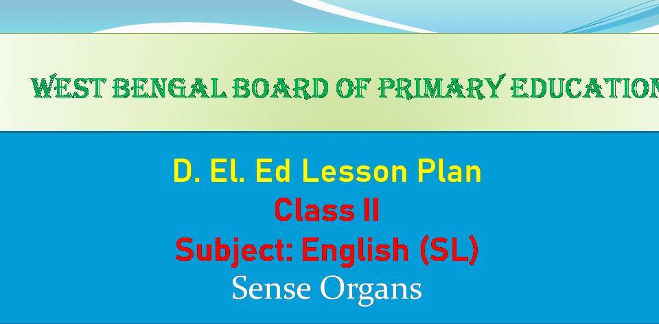 D.El.Ed Lesson-Plan Class-2 English Sense-Organs