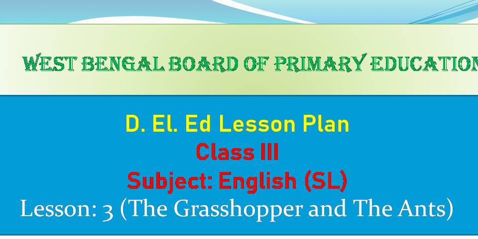 D.El.Ed Lesson Plan Class-3 English Lesson-3