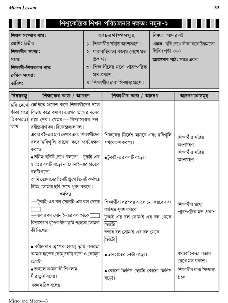 D.El.Ed Micro Lesson-Plan Class-II